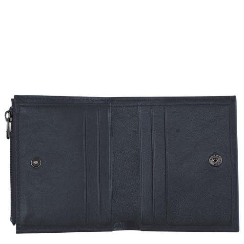 Longchamp 3D Leather Men's Wallets Blue | 390-NATPFR