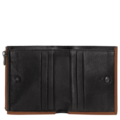 Longchamp 3D Leather Men's Wallets Brown | 901-SJHNVK