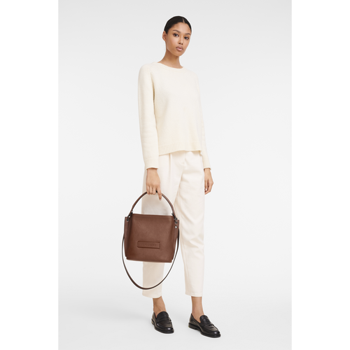 Longchamp 3D Leather Women's Crossbody Bags Brown | 701-ITUGFP