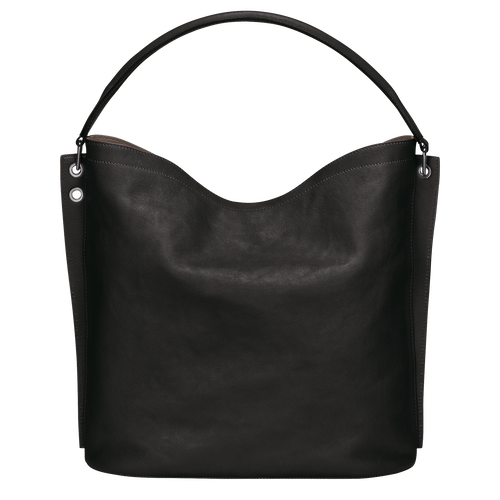 Longchamp 3D Leather Women's Shoulder Bags Black | 364-MESQKN