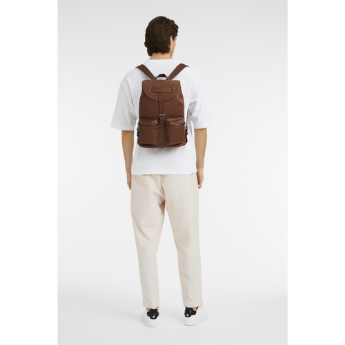 Longchamp 3D M Leather Men's Backpacks Brown | 509-REYDPC