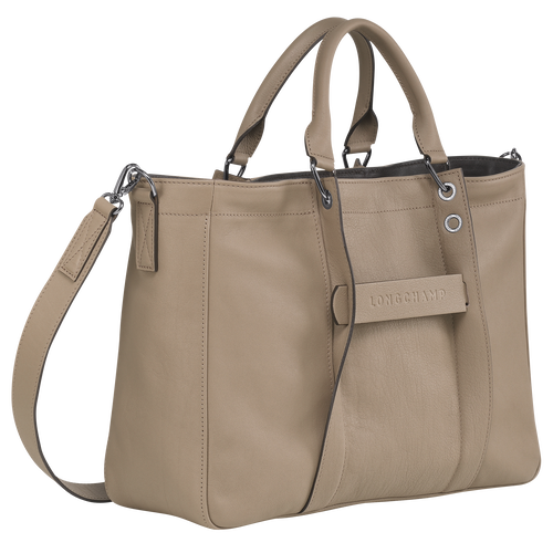 Longchamp 3D M Leather Women's Top-handle Bags Beige | 169-UIYQGV