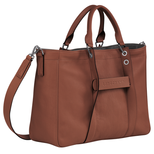 Longchamp 3D M Leather Women's Top-handle Bags Brown | 712-WDGEOX