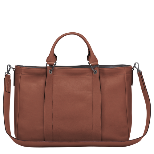 Longchamp 3D M Leather Women's Top-handle Bags Brown | 712-WDGEOX