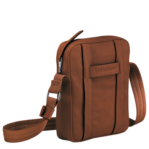 Longchamp 3D S Leather Men's Crossbody Bags Brown | 890-YKLPMX