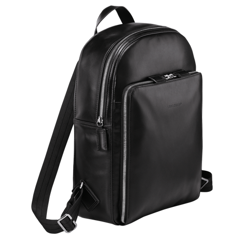 Longchamp Baxi Leather Men's Backpacks Black | 830-VWXFOJ