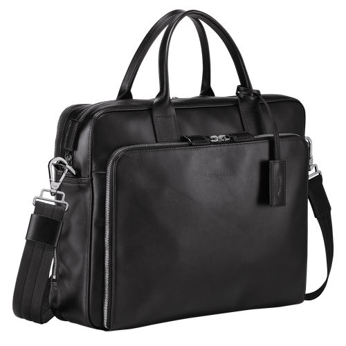 Longchamp Baxi M Leather Men's Briefcase Black | 437-EPHJCA