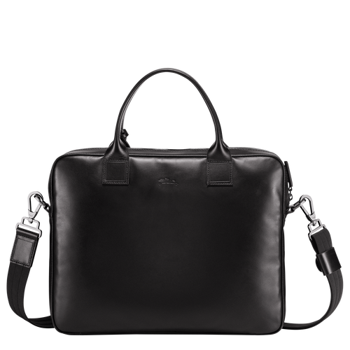 Longchamp Baxi S Leather Men's Briefcase Black | 795-OBTUMV