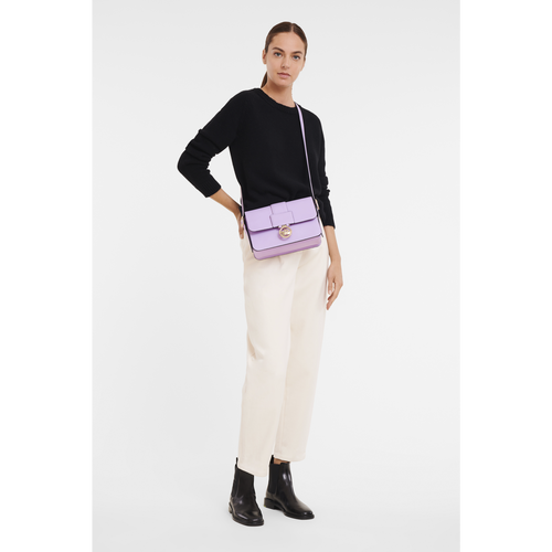 Longchamp Box-Trot M Leather Women's Crossbody Bags Purple | 451-FPUXLM