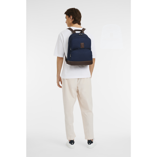 Longchamp Boxford Canvas Men's Backpacks Blue | 127-QXAMRJ