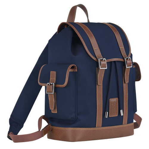 Longchamp Boxford Canvas Men's Backpacks Blue | 725-PKLZYA