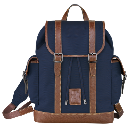 Longchamp Boxford Canvas Men\'s Backpacks Blue | 725-PKLZYA