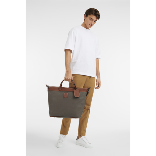 Longchamp Boxford Canvas Men's Travel Bags Brown | 348-PHGOUA