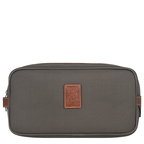 Longchamp Boxford Canvas Women\'s Toiletry Bags Brown | 607-RSAMFI