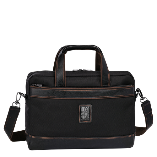 Longchamp Boxford S Canvas Men\'s Briefcase Black | 721-IBMLXE