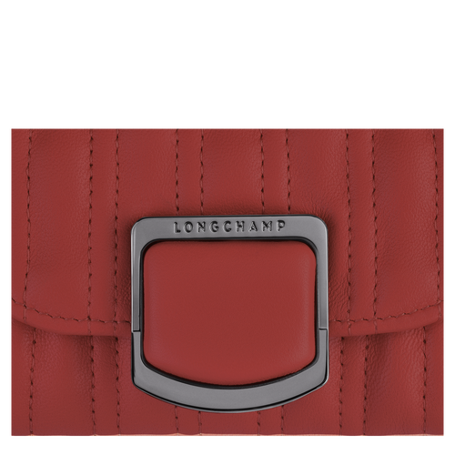 Longchamp Brioche Leather Women's Cardholders Red | 569-OQKJPW