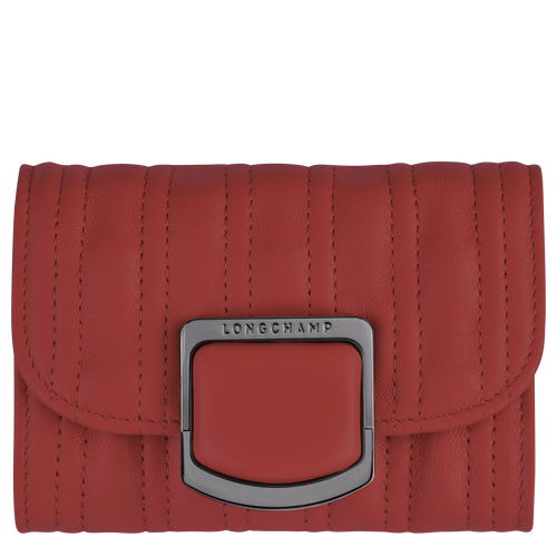 Longchamp Brioche Leather Women\'s Cardholders Red | 569-OQKJPW