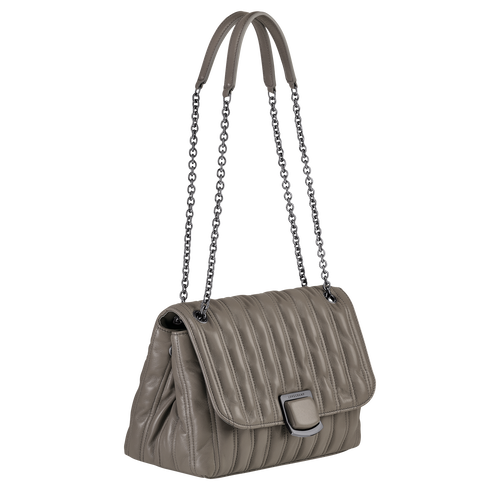 Longchamp Brioche M Leather Women's Crossbody Bags Grey | 029-KQBPZE