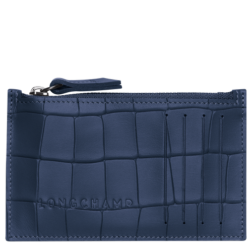 Longchamp Croco Block Leather Men\'s Coin Purses Blue | 637-TKMGLJ