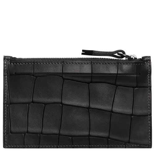 Longchamp Croco Block Leather Men's Coin Purses Black | 697-PWMJAO