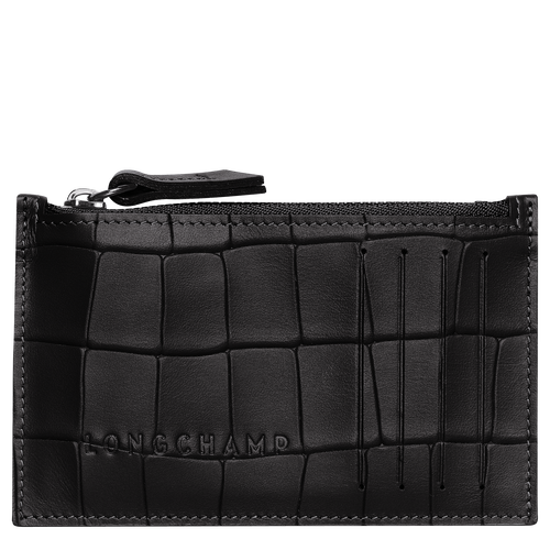 Longchamp Croco Block Leather Men\'s Coin Purses Black | 697-PWMJAO