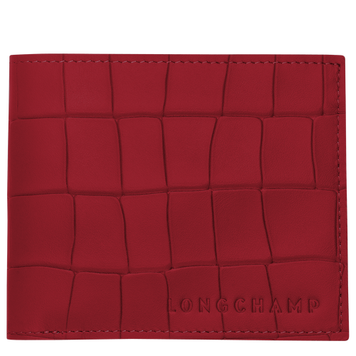 Longchamp Croco Block Leather Men\'s Wallets Red | 512-AIYNQO