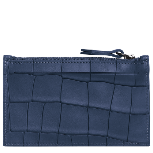 Longchamp Croco Block Leather Women's Coin Purses Blue | 196-SMDNBY