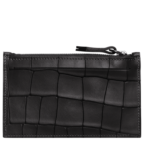 Longchamp Croco Block Leather Women's Coin Purses Black | 701-ZMFXSK