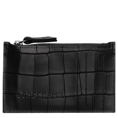 Longchamp Croco Block Leather Women\'s Coin Purses Black | 701-ZMFXSK