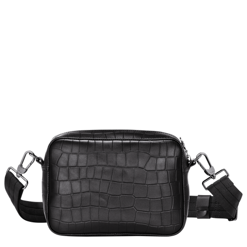 Longchamp Croco Block Leather Women's Crossbody Bags Black | 850-NFYRHQ