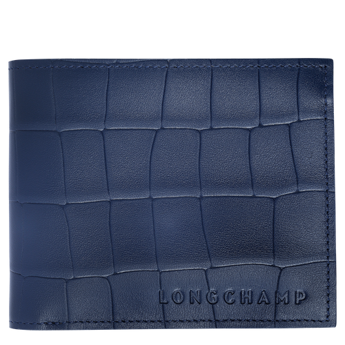 Longchamp Croco Block Leather Women\'s Wallets Blue | 732-LWXHFZ