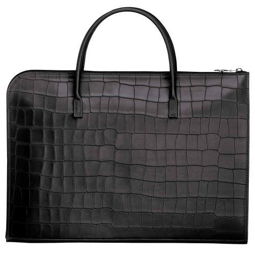 Longchamp Croco Block S Leather Men's Briefcase Black | 695-QWULYX