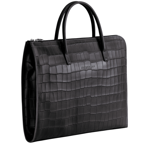 Longchamp Croco Block S Leather Women's Briefcase Black | 209-VZMFQY