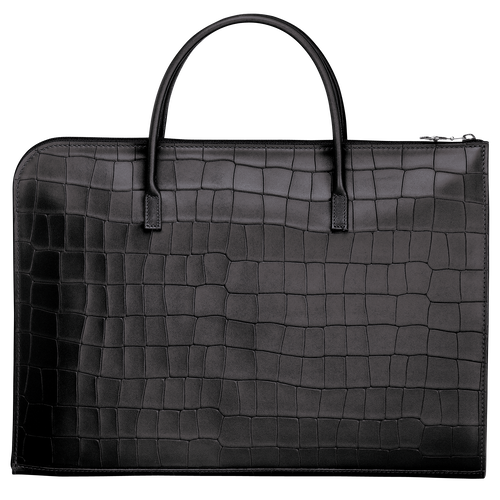 Longchamp Croco Block S Leather Women's Briefcase Black | 209-VZMFQY