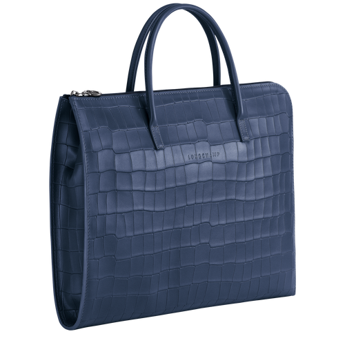 Longchamp Croco Block S Leather Women's Briefcase Blue | 750-YHIGZR