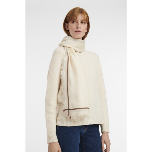 Longchamp Fall-Winter 2022 Collection Cotton Women's Stoles Beige | 097-ORAIZE