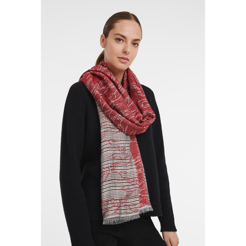 Longchamp Fall-Winter 2022 Collection Cotton Women's Stoles Red | 658-RBDPEZ