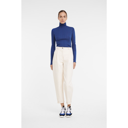 Longchamp Fall-Winter 2022 Collection Cotton Women's Trousers Beige | 751-VYJARQ