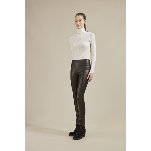 Longchamp Fall-Winter 2022 Collection Leather Women's Trousers Black | 152-YQKIFE