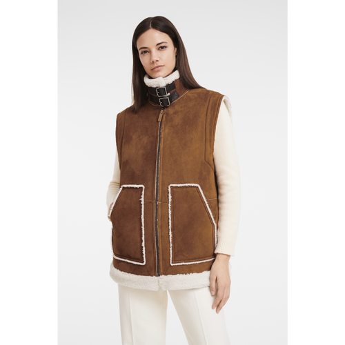 Longchamp Fall-Winter 2022 Collection Leather Women's Jackets Brown | 270-HZQLBW