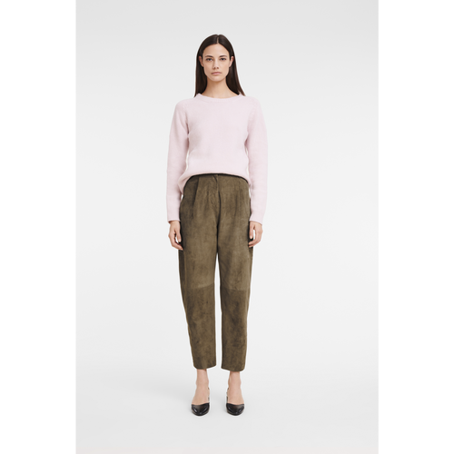 Longchamp Fall-Winter 2022 Collection Leather Women's Trousers Green | 301-HBZSJP