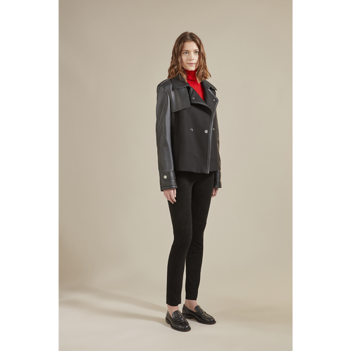 Longchamp Fall-Winter 2022 Collection Leather Women's Trousers Black | 973-VDUZPC