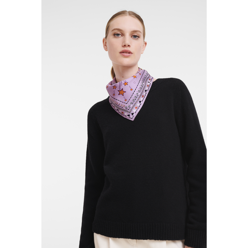 Longchamp Fall-Winter 2022 Collection Silk Women's Silk Scarves Purple | 069-TRSQKF