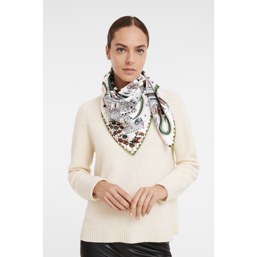 Longchamp Fall-Winter 2022 Collection Silk Women's Silk Scarves Green | 158-KQVRYG