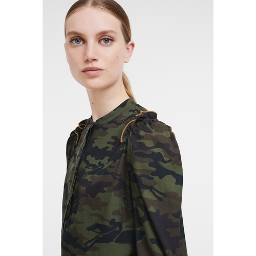 Longchamp Fall-Winter 2022 Collection Synthetic Fibres Women's Blouse Green | 653-DLGMYS