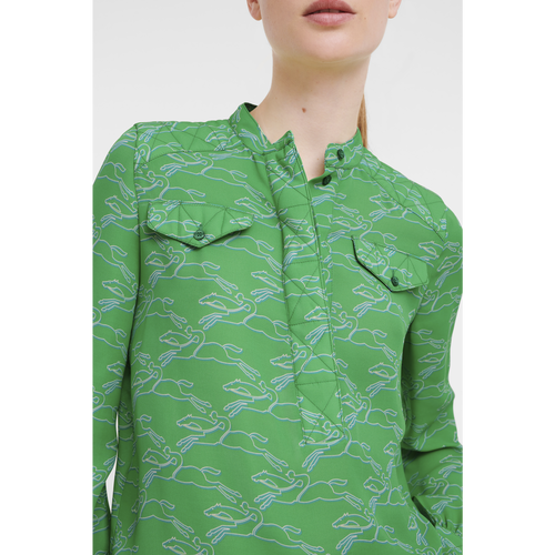 Longchamp Fall-Winter 2022 Collection Synthetic Fibres Women's Blouse Green | 905-PTNDQW