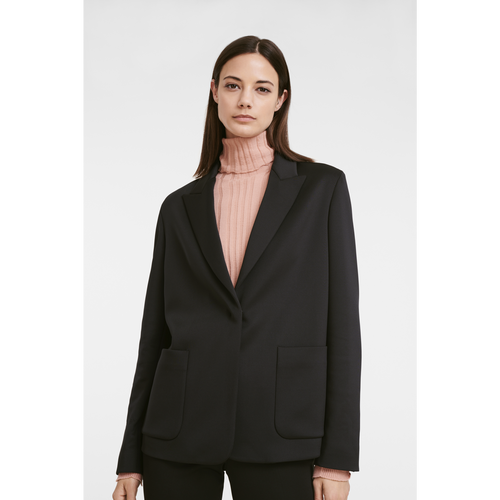 Longchamp Fall-Winter 2022 Collection Synthetic Fibres Women's Jackets Black | 914-EGOJDV