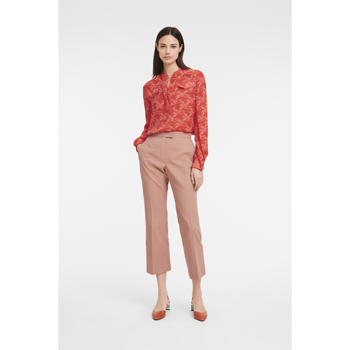 Longchamp Fall-Winter 2022 Collection Synthetic Fibres Women's Blouse Orange | 976-AJCZDY