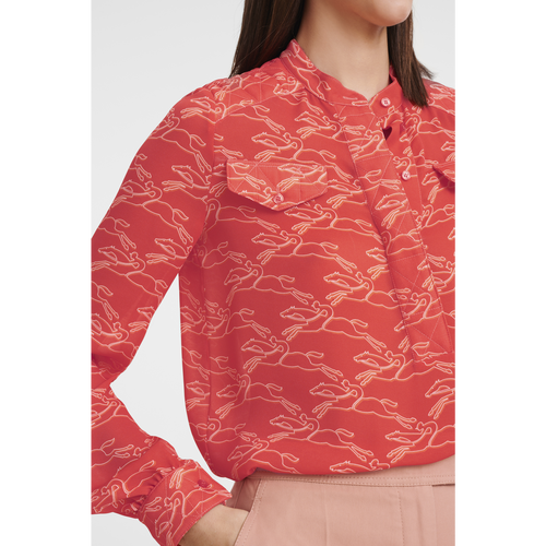 Longchamp Fall-Winter 2022 Collection Synthetic Fibres Women's Blouse Orange | 976-AJCZDY