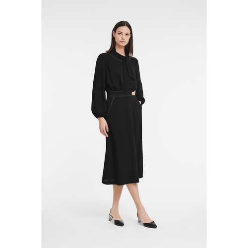 Longchamp Fall-Winter 2022 Collection Wool Women's Dress Black | 156-TGQSMF